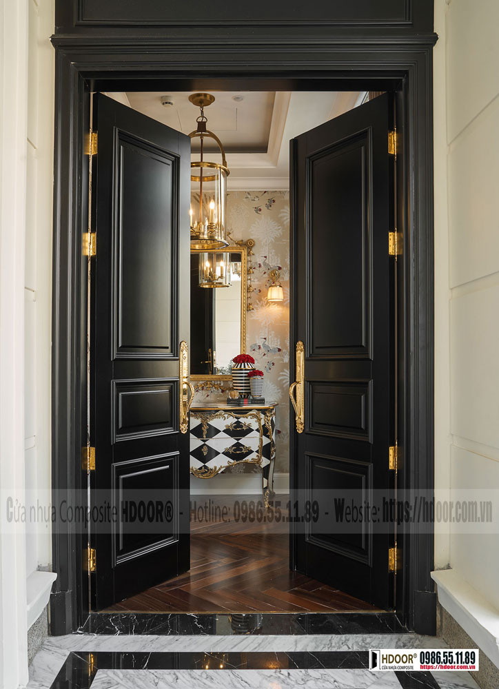 Cửa nhựa composite cao cấp HDOOR với đường nét cổ điển