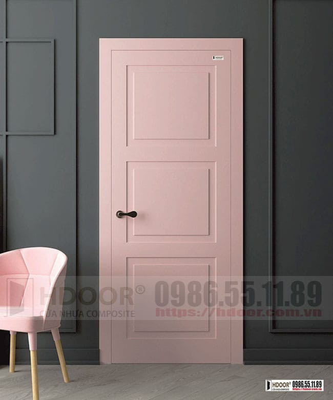 Cửa nhựa composite màu hồng lắp đặt tại Thanh Hóa