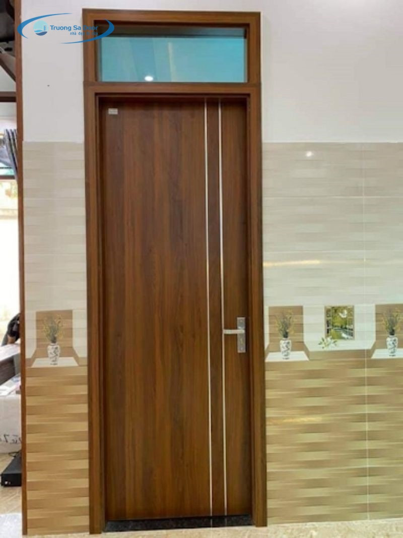 Cửa nhựa Composite màu nâu phong cách sang trọng