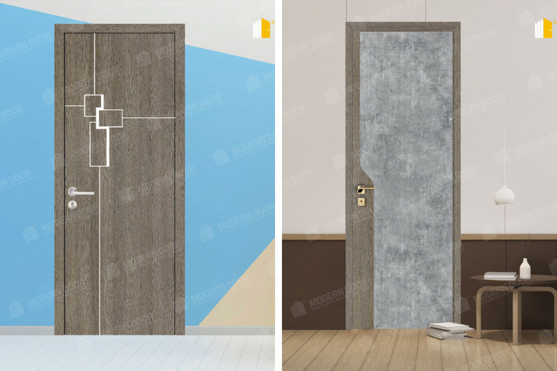 Cửa nhựa composite màu nâu trầm, tái tạo vẻ đẹp ấm cúng của gỗ tự nhiên