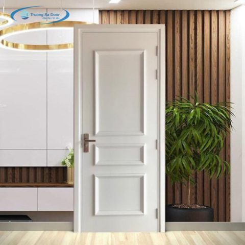 Cửa nhựa Composite màu trắng hiện đại cho phòng