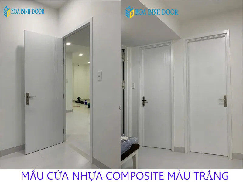 Cửa nhựa Composite màu trắng hiện đại