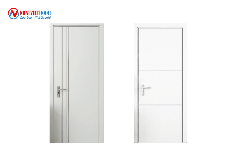Cửa nhựa composite màu trắng sang trọng, phù hợp nội thất tối giản
