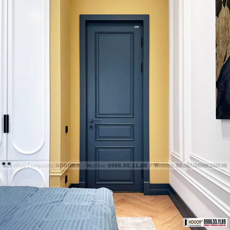 Cửa nhựa composite Ninh Bình tân cổ điển màu xanh độc đáo