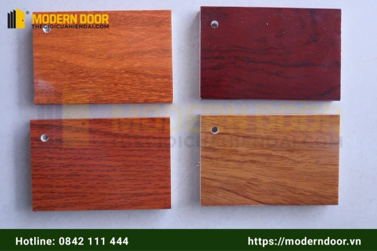 Cửa nhựa Composite Sungyu – LX với bảng màu vân gỗ và sơn