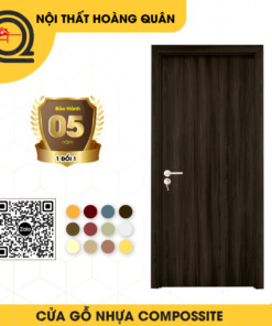 Cửa nhựa composite vân gỗ 1 cánh HQ-02 cao cấp