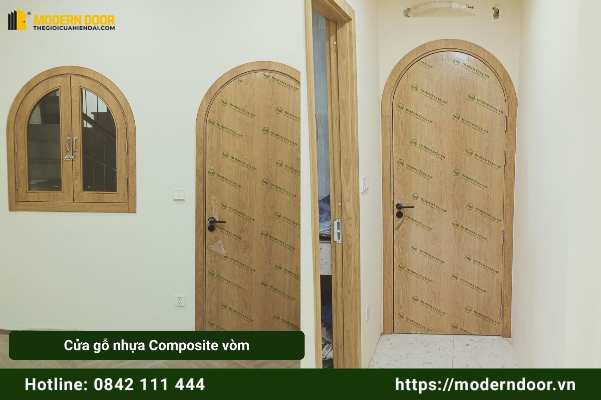 Cửa nhựa Composite vòm giá rẻ mang lại vẻ đẹp sang trọng