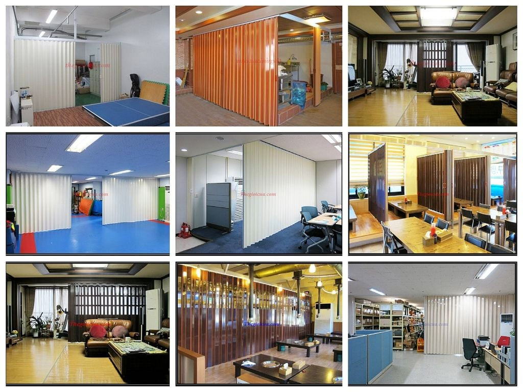 Cửa nhựa kéo xếp dùng làm vách ngăn linh hoạt