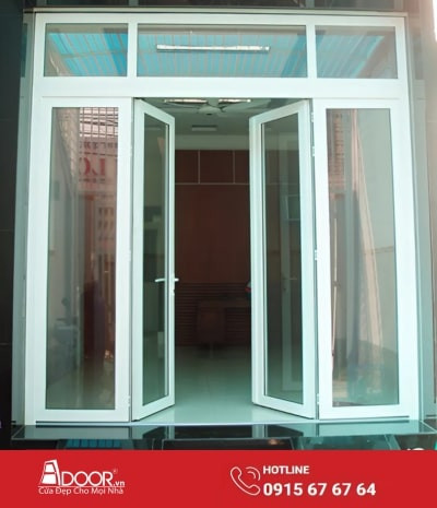 Cửa nhựa lõi thép 4 cánh mở quay