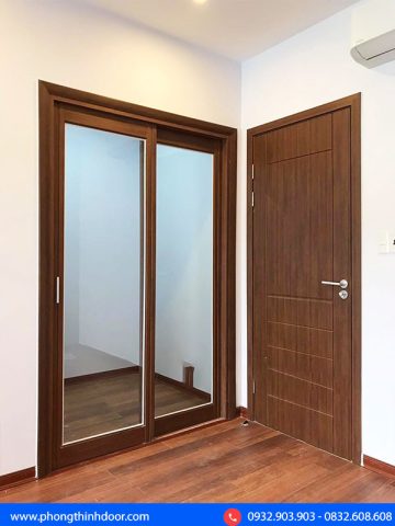 Cửa nhựa lùa 2 cánh màu trắng hiện đại cho không gian sống