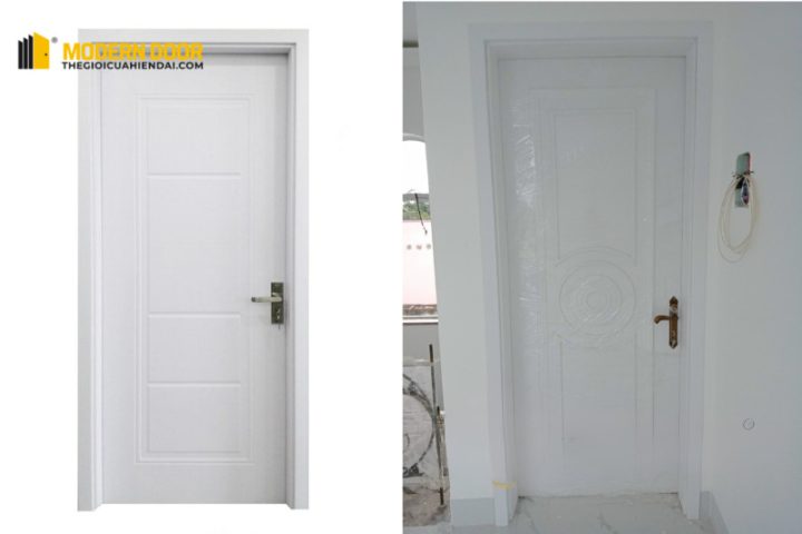 Cửa nhựa nhà vệ sinh Composite màu trắng hiện đại