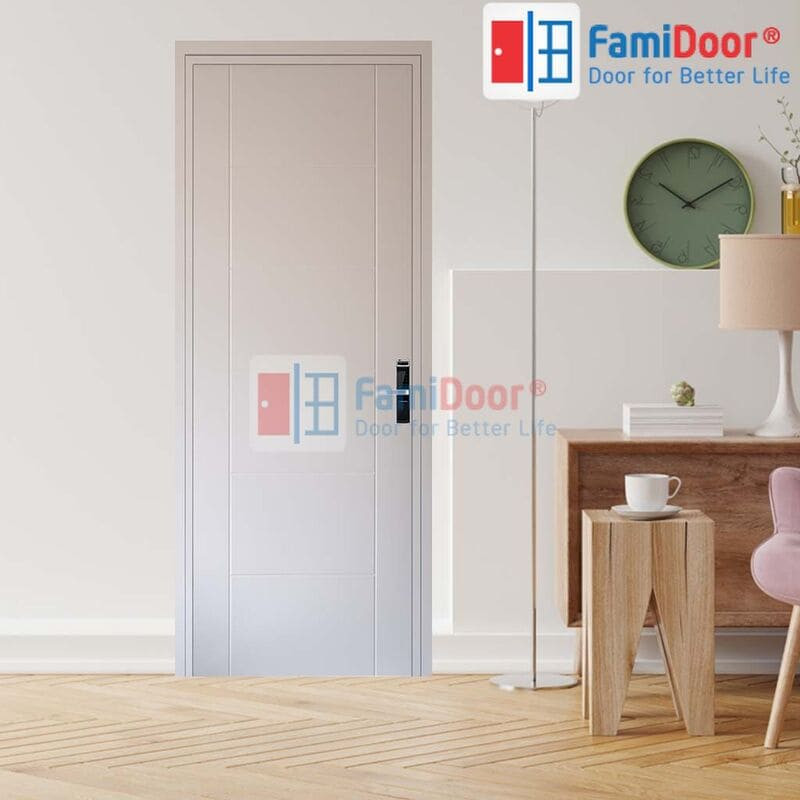Cửa nhựa phòng ngủ với bề mặt giả gỗ tinh xảo