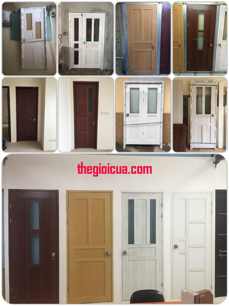 Cửa nhựa PVC ghép thanh với bề mặt nhẵn bóng, phù hợp các công trình tầm trung.