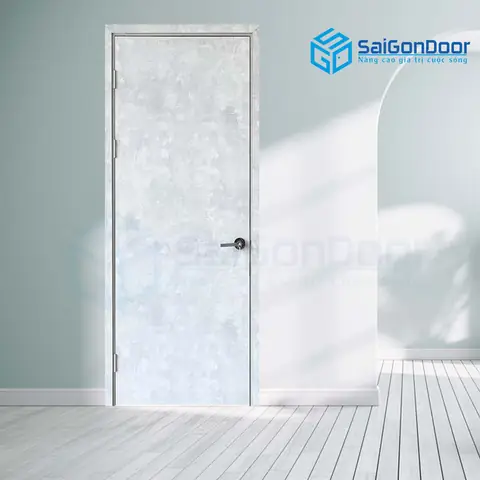 Mẫu cửa phòng ngủ màu trắng loang độc đáo