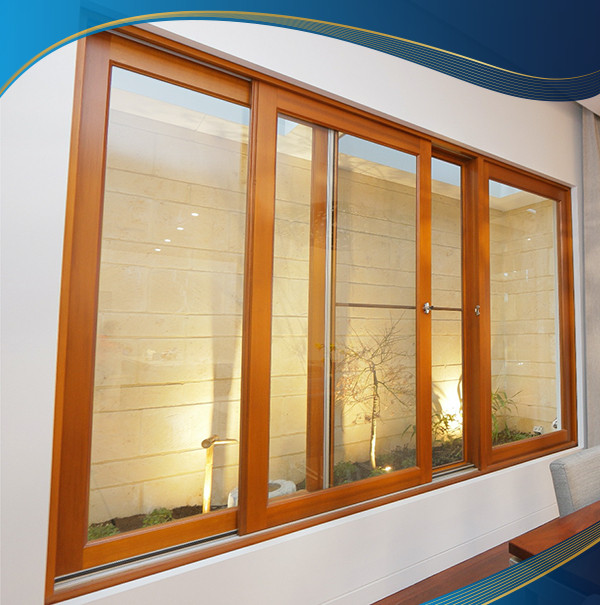 Cửa sổ nhựa lõi thép window trượt 3 cánh màu nâu cổ điển