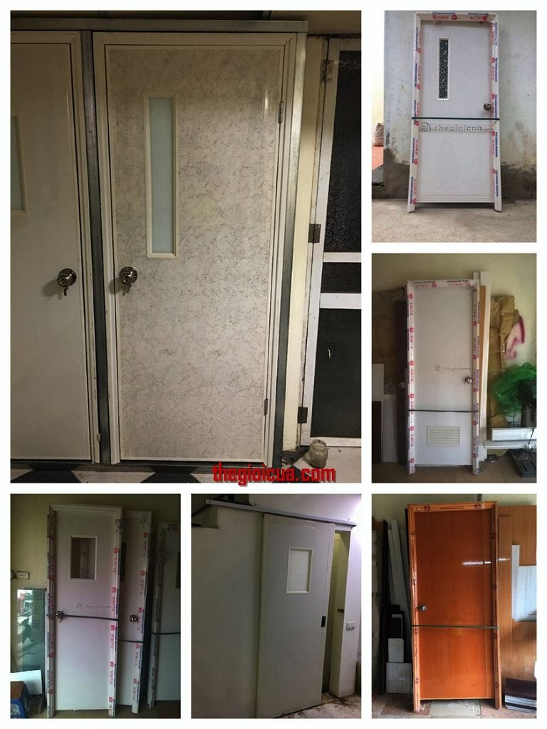 Cửa tấm nhựa PVC nhà vệ sinh màu trắng, chống cong vênh và chịu nước hiệu quả.