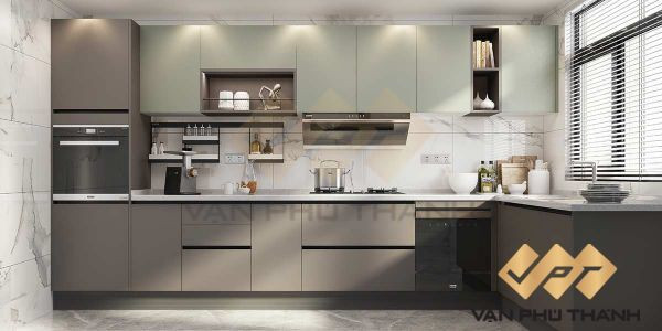 Cửa tủ bếp nhựa phủ Melamine với đa dạng màu sắc và họa tiết, phù hợp với nhiều phong cách nội thất