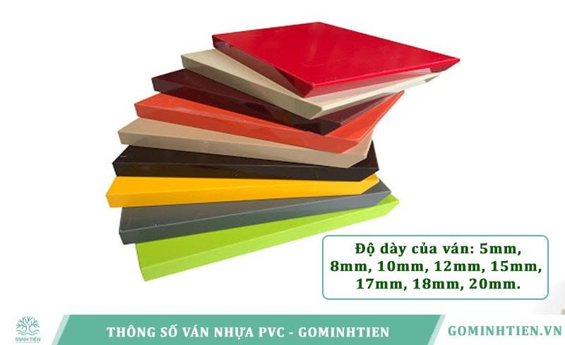 Đa dạng độ dày của tấm nhựa làm cửa PVC