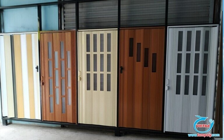 Đa dạng mẫu mã và màu sắc cửa xếp nhựa cho nhà vệ sinh