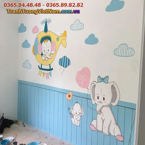 1.2. Một số công trình vẽ tranh tường phòng ngủ khác. 1.2. Một số công trình vẽ tranh tường phòng ngủ khác.