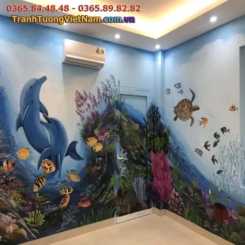 Vẽ tranh tường trang trí phòng ngủ