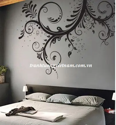 Vẽ tranh tường phòng ngủ đơn giản, đẹp Vẽ tranh tường phòng ngủ đơn giản, đẹp