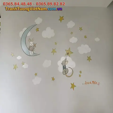 1.2. Một số công trình vẽ tranh tường phòng ngủ khác. 1.2. Một số công trình vẽ tranh tường phòng ngủ khác.