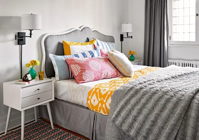 20+ bedroom decor grey and yellow for a cheerful and modern look