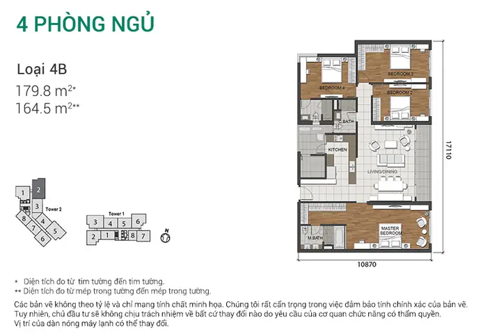 Phân tích chi tiết layout căn hộ Estella Heights 4 phòng ngủ