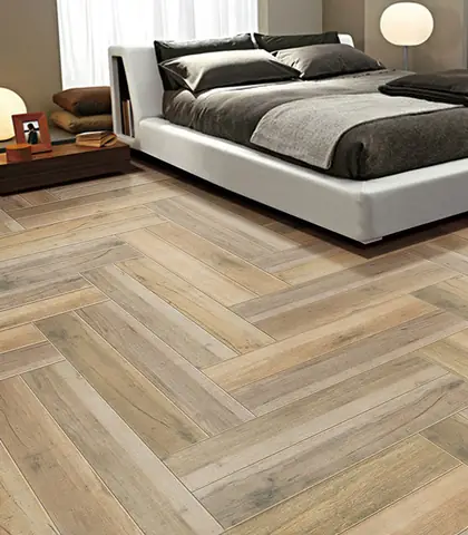 gạch lát phòng ngủ giả gỗ
