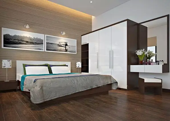 gạch lát phòng ngủ giả gỗ