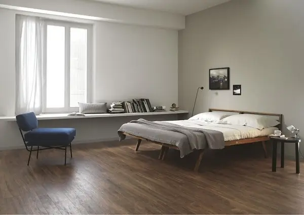 gạch lát phòng ngủ giả gỗ