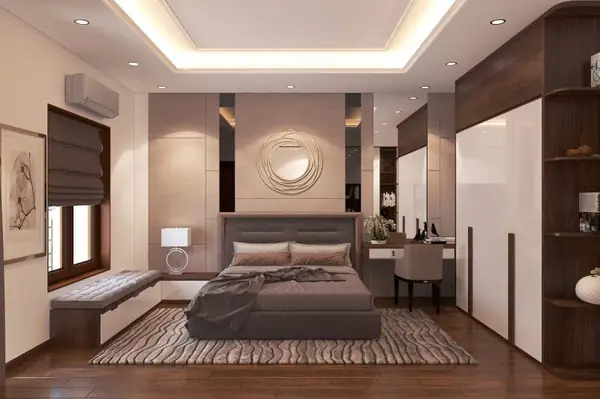gạch lát phòng ngủ giả gỗ