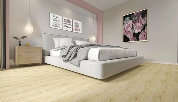 gạch lát phòng ngủ giả gỗ
