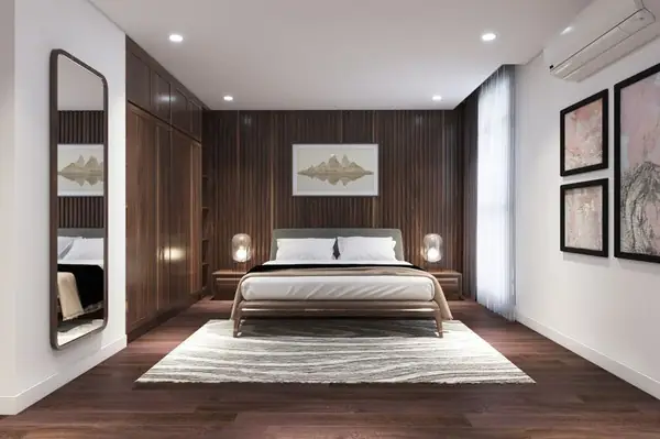 gạch lát phòng ngủ giả gỗ