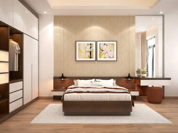 gạch lát phòng ngủ giả gỗ
