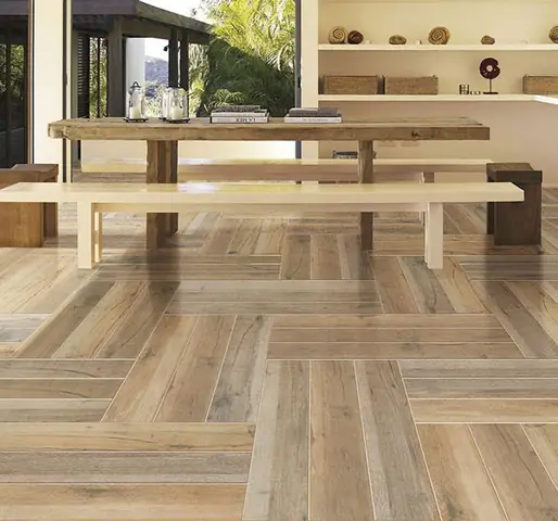 gạch lát phòng ngủ giả gỗ