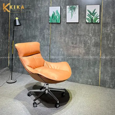 Mẫu ghế sofa thư giãn bọc da có bánh xe