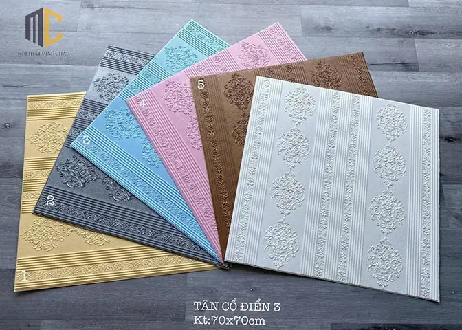 giá xốp dán tường phòng ngủ