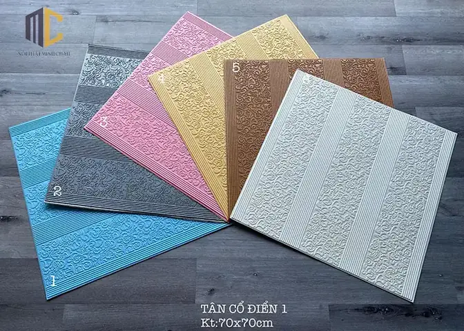 giá xốp dán tường phòng ngủ