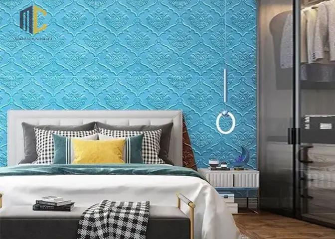 giá xốp dán tường phòng ngủ