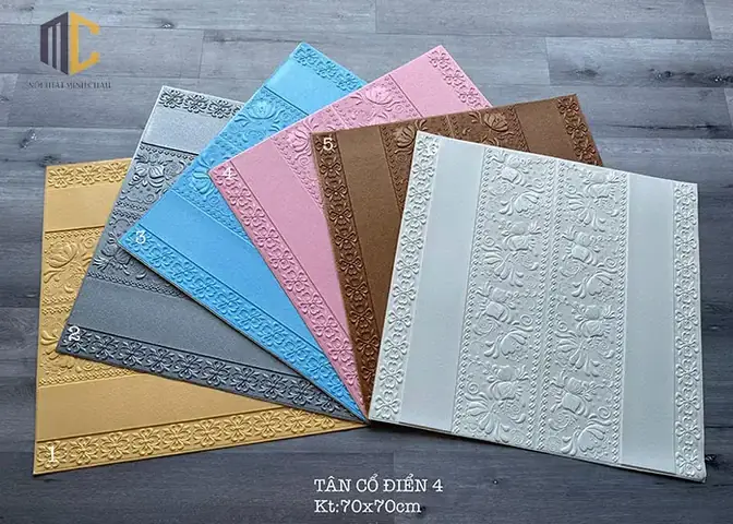 giá xốp dán tường phòng ngủ