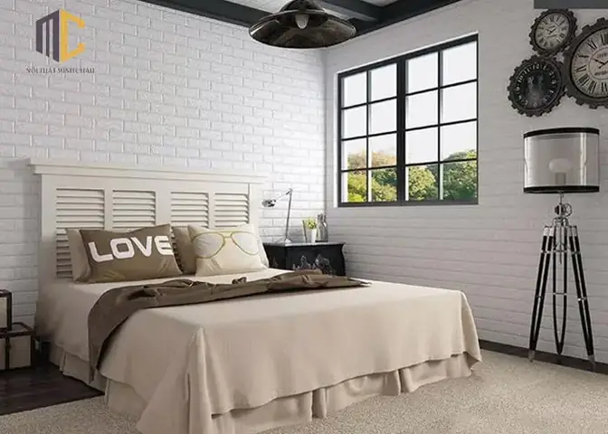 giá xốp dán tường phòng ngủ