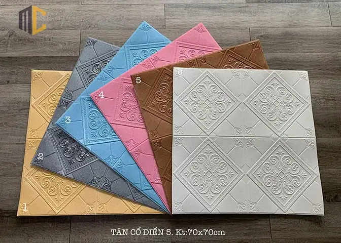 giá xốp dán tường phòng ngủ