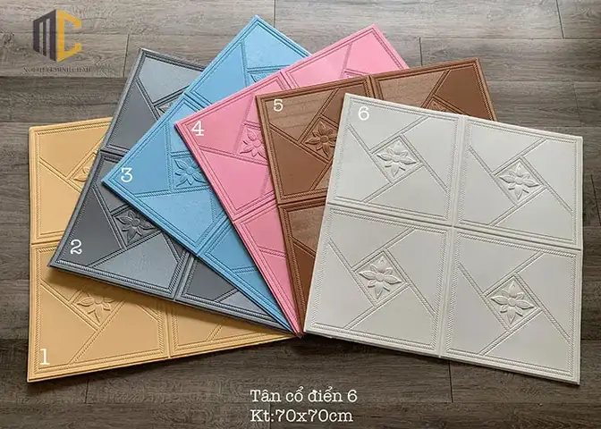 giá xốp dán tường phòng ngủ