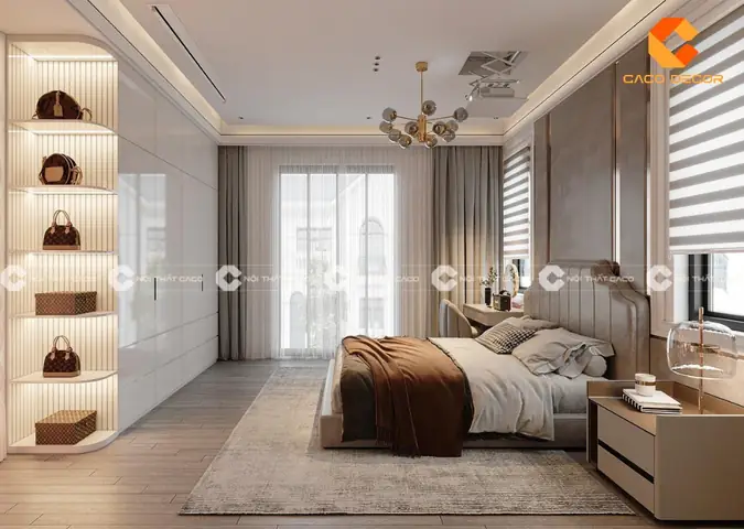 Giải pháp thiết kế phòng ngủ kiêm tiếp khách 12m2 hiệu quả