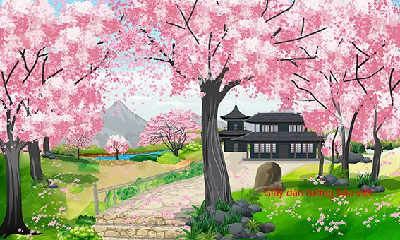 Giấy Dán Tường 3D Hoa Anh Đào Phòng Ngủ: Nâng Tầm Không Gian