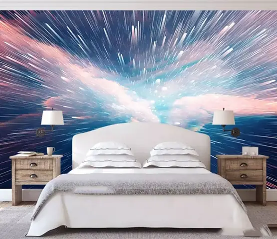 giấy dán tường phòng ngủ galaxy