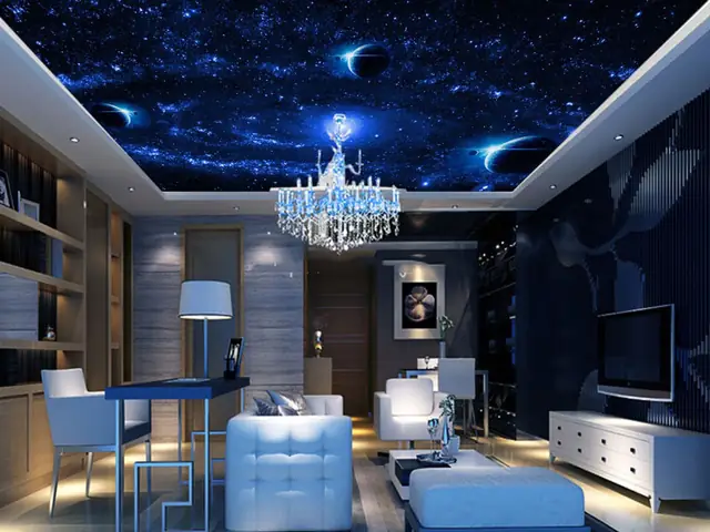 giấy dán tường phòng ngủ galaxy