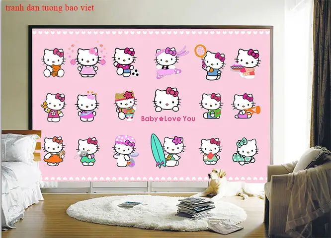 Giấy Dán Tường Phòng Ngủ Hello Kitty: Hướng Dẫn Chọn Và Trang Trí